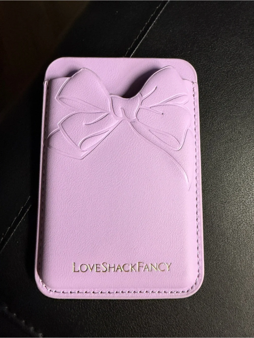 LoveShackFancy Lilac Bow Adhesive Phone Wallet Case
